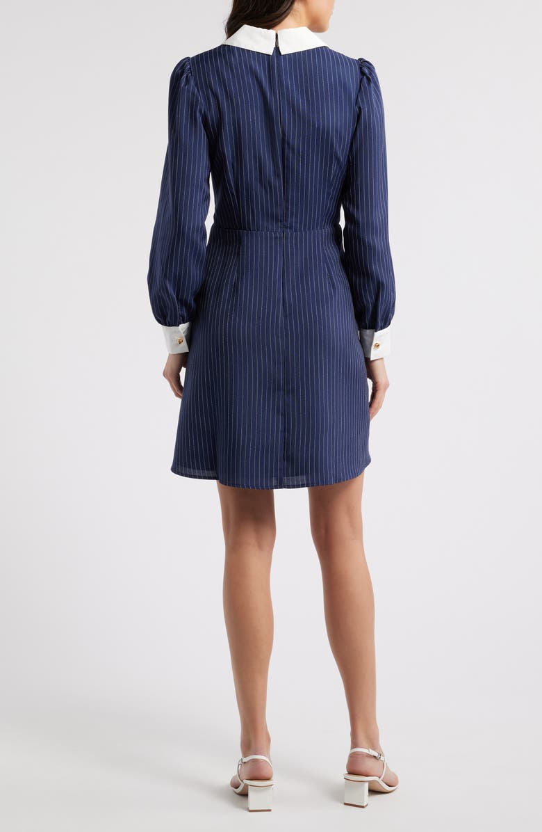 Eliza J Twist Surplice Shirtdress, Alternate, color, Navy Ivory