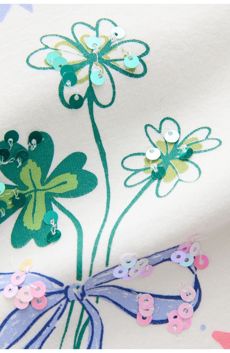 NEXT Kids' Floral Sequin Long Sleeve T-Shirt, Alternate, color, White