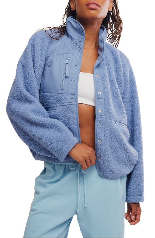 Free People Fp Movement Hit The Slopes Fleece Jacket In Blue