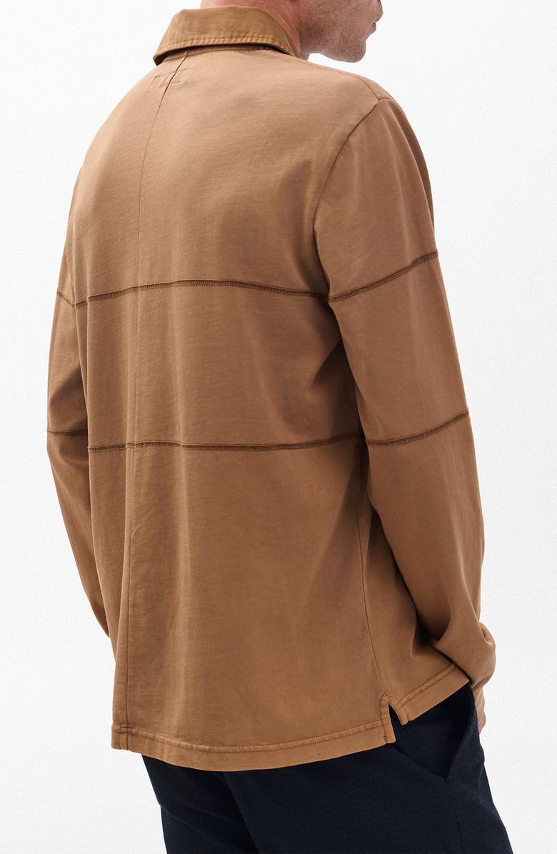rag & bone Washed Rugby Shirt, Alternate, color, Washed Brown