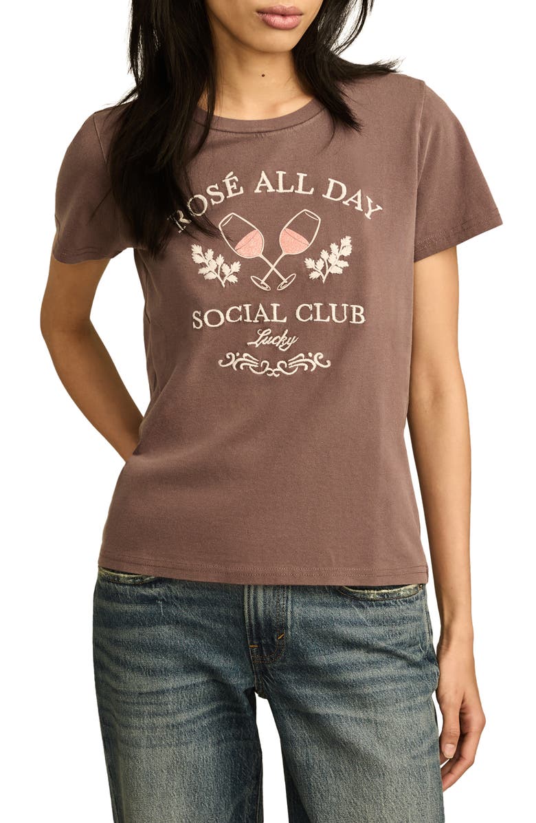 Lucky Brand Rosé All Day Graphic T-Shirt, Main, color, Huckleberry