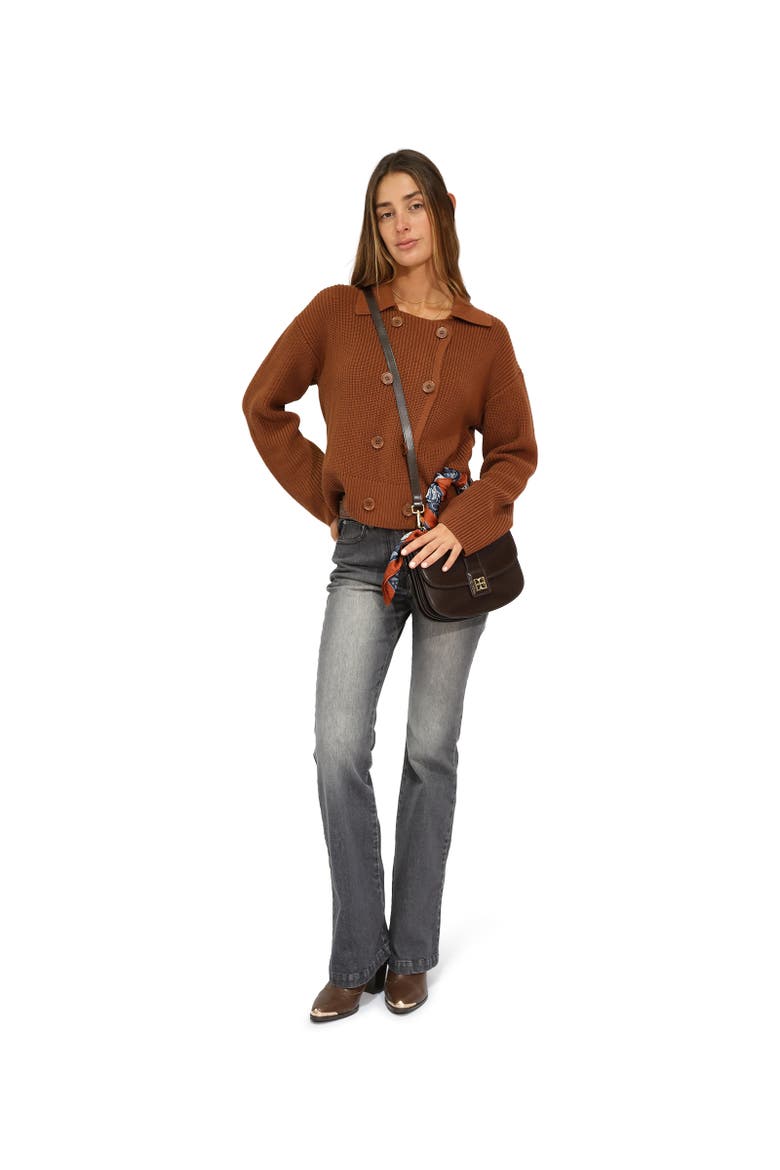 Make It With You Buttoned Cardi Jacket, Alternate, color, Dark brown