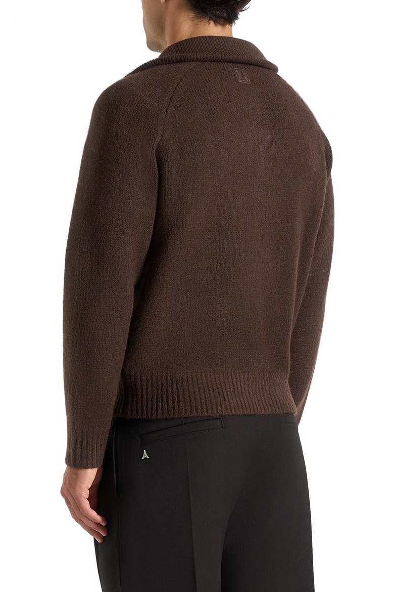 Rene Colour Block Zip Through Cardigan, Alternate, color, Brown/Black