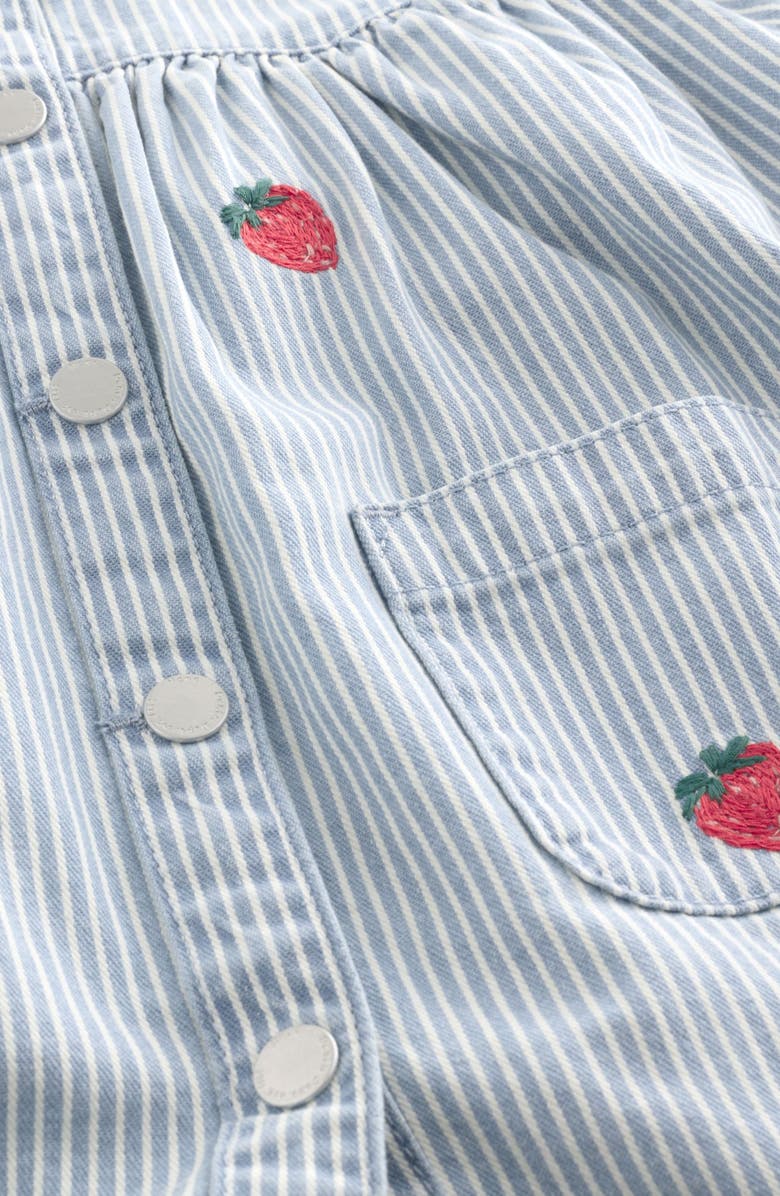 NEXT Kids' Embroidered Stripe Button-Up Shirtdress, Alternate, color, 