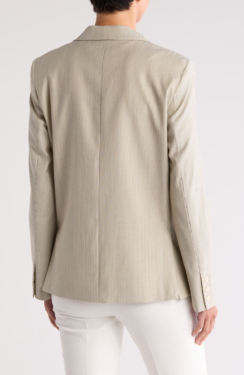 TWP Pinstripe Boyfriend Blazer, Alternate, color, Lark / White