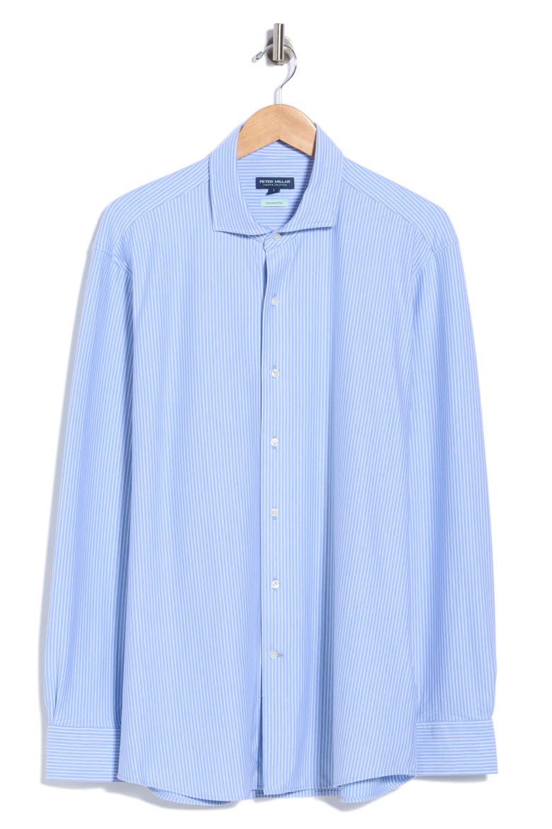 Excursionist Flex Thin Stripe Shirt, Main, color, DUSK BLUE