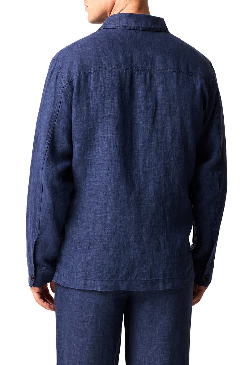 Resort Linen Overshirt, Alternate, color, MARINE