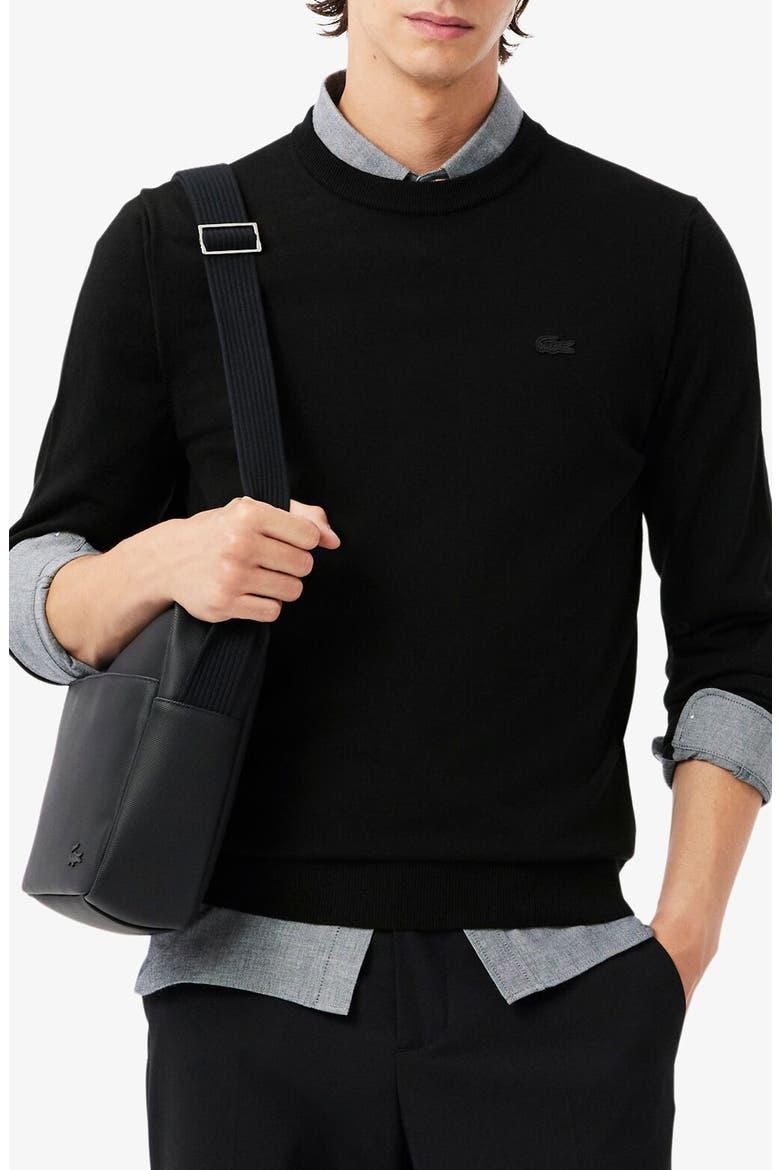 Merino Wool Crewneck Sweater, Main, color, NOIR
