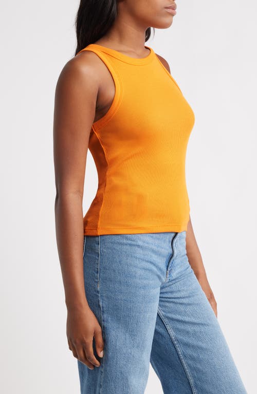 Mango Ribbed Tank Top In Orange