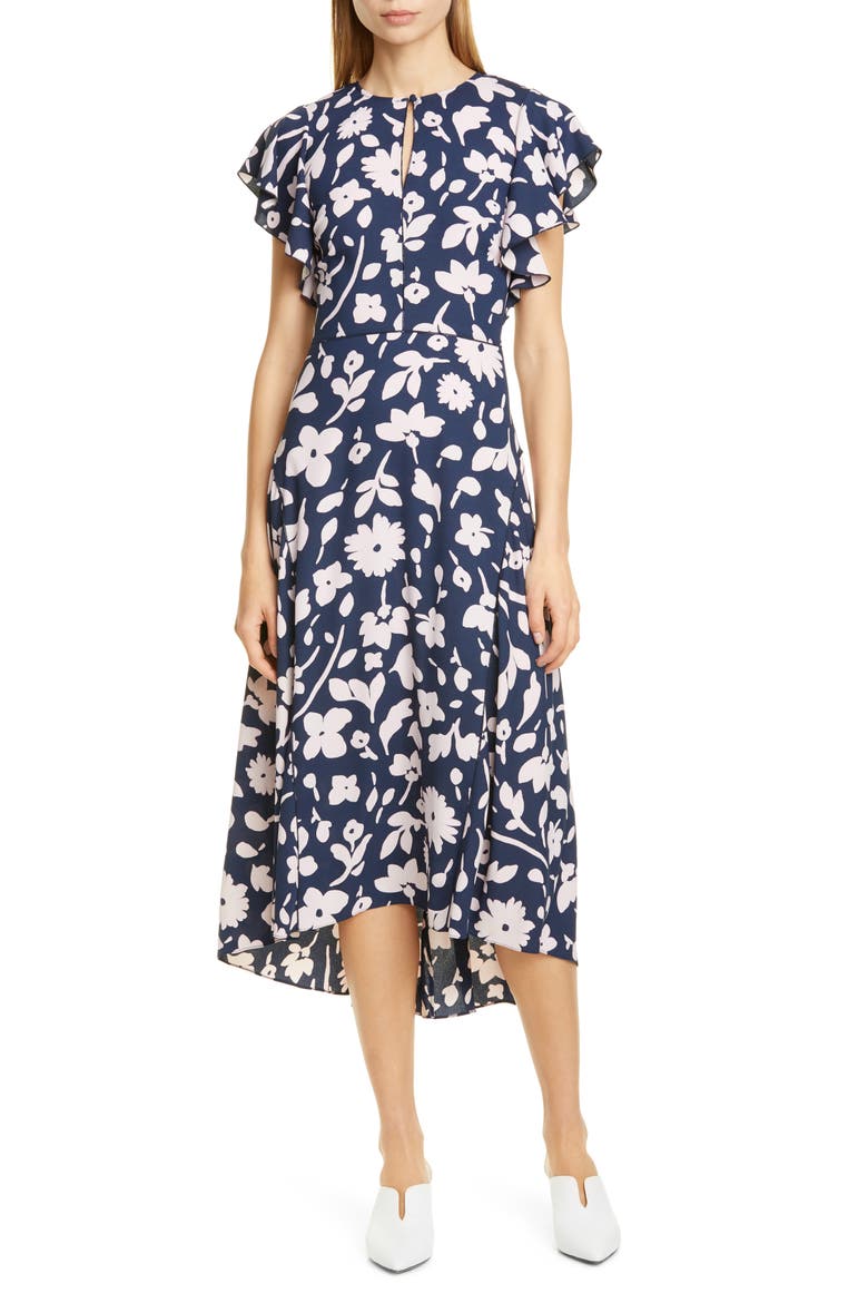splash midi dress, Main, color, PARISIAN NAVY