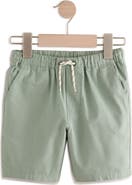NEXT Kids' Solid Green Knit Cotton Drawstring Shorts