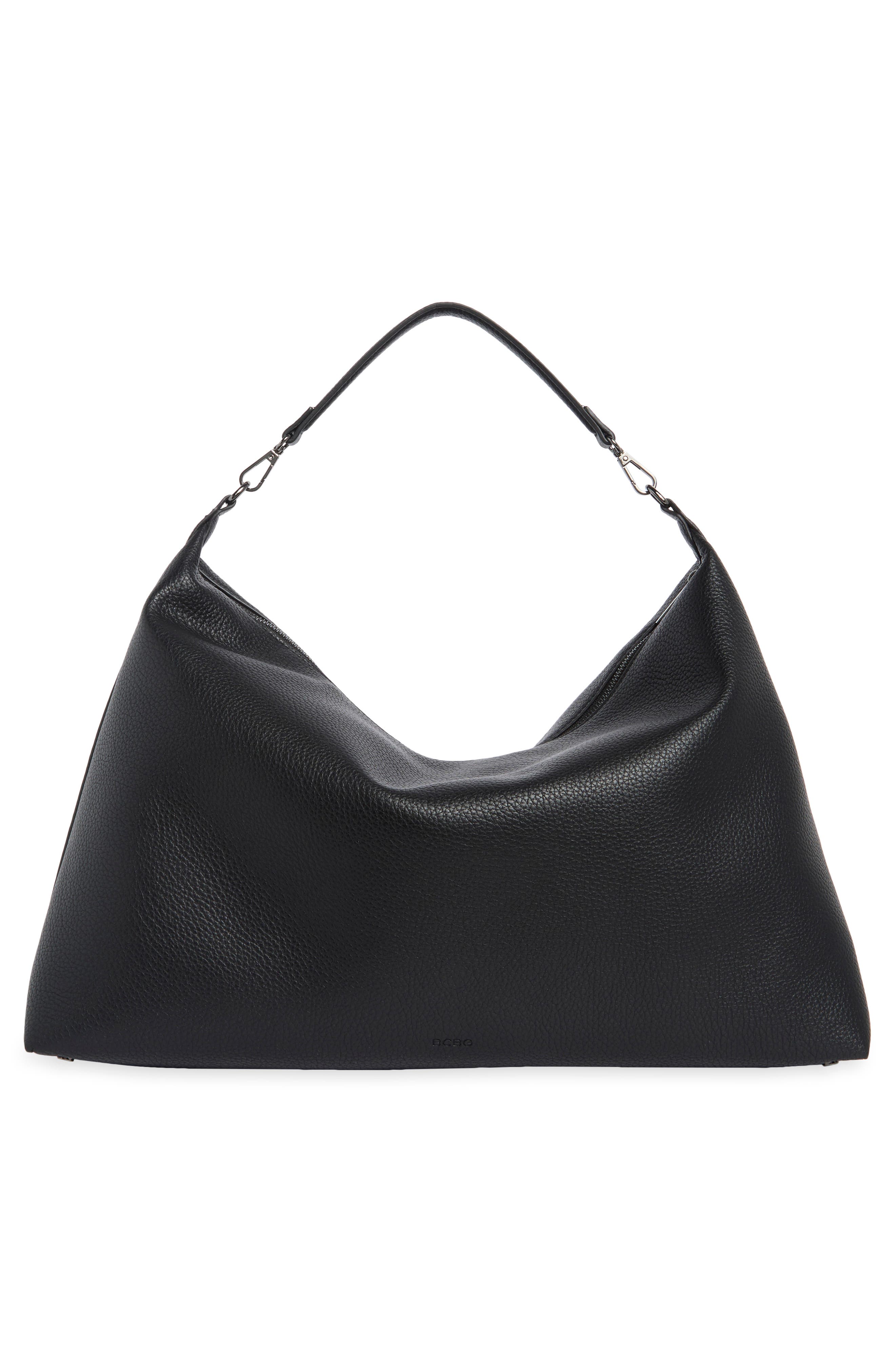 Faux Leather Hobo Bag, Alternate, color, BLACK