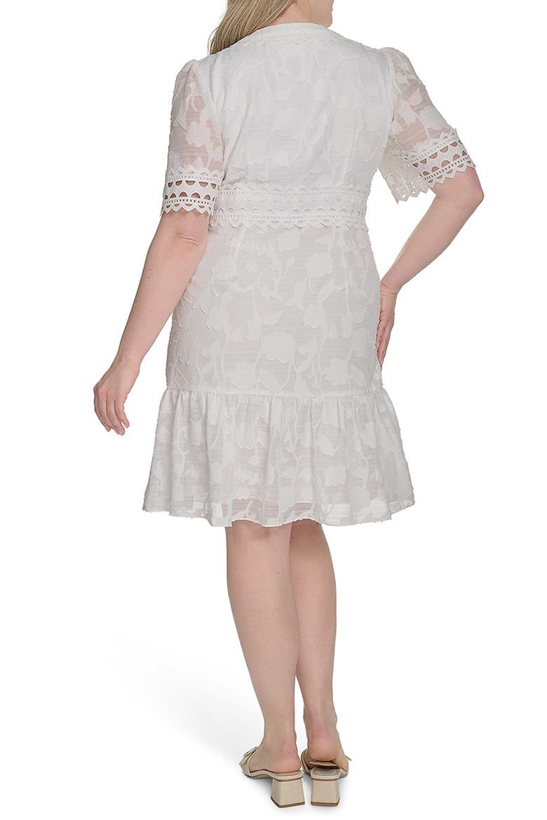 Floral Print Fit & Flare Shirtdress, Alternate, color, IVORY