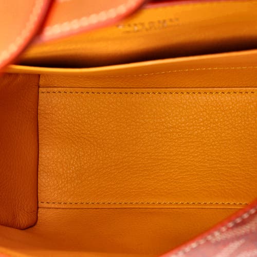 Pre-owned Goyard Goyard Saigon Top Handle Bag Coated Canvas With Leather Mini In Orange