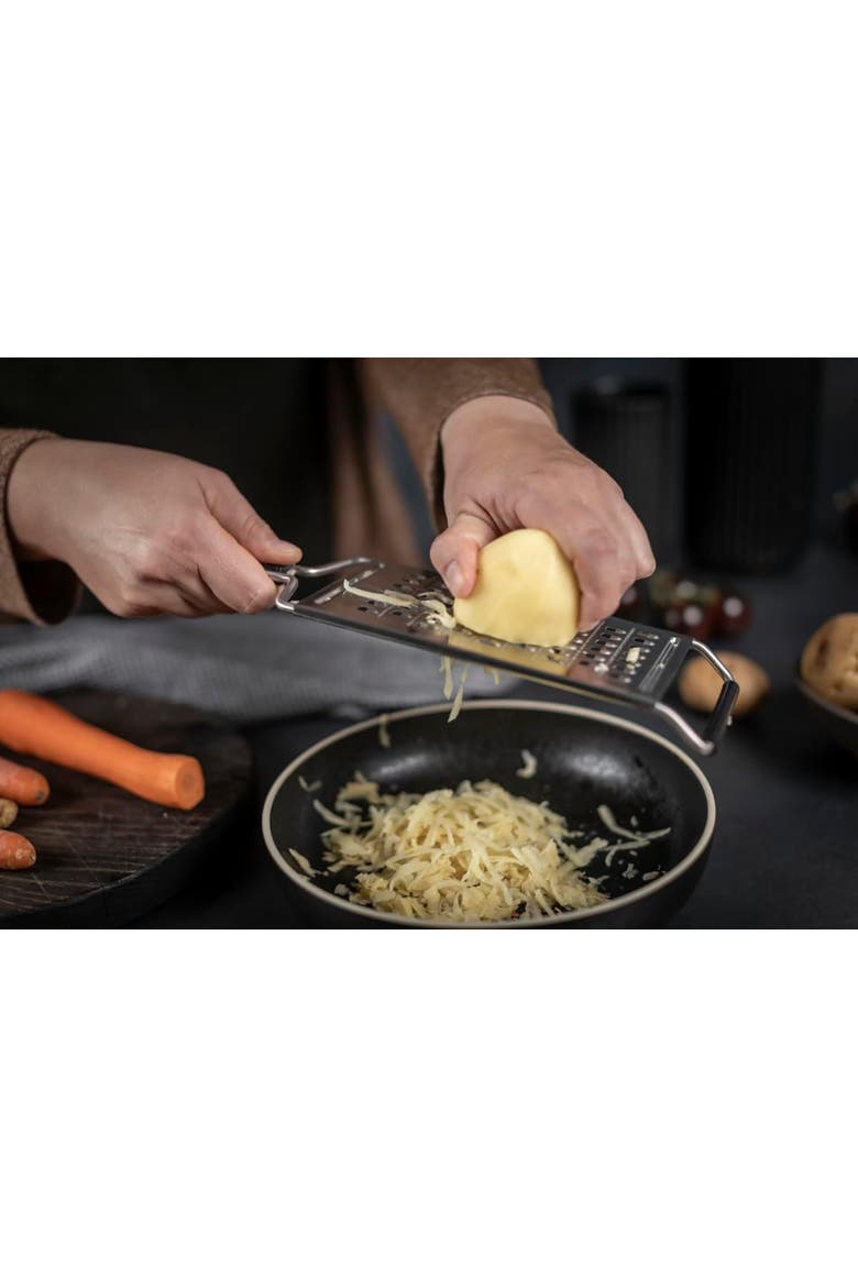 Essential Coarse Grater with Ultra-Sharp Stainless Steel Blade for Vegetables, Cheese & Potatoes, Alternate, color, Silver