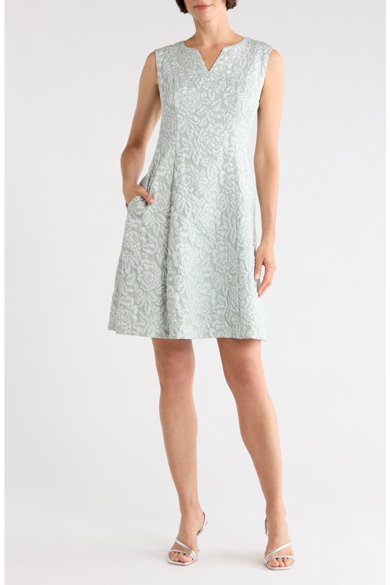 Jacquard Babydoll Dress, Main, color, SAGE