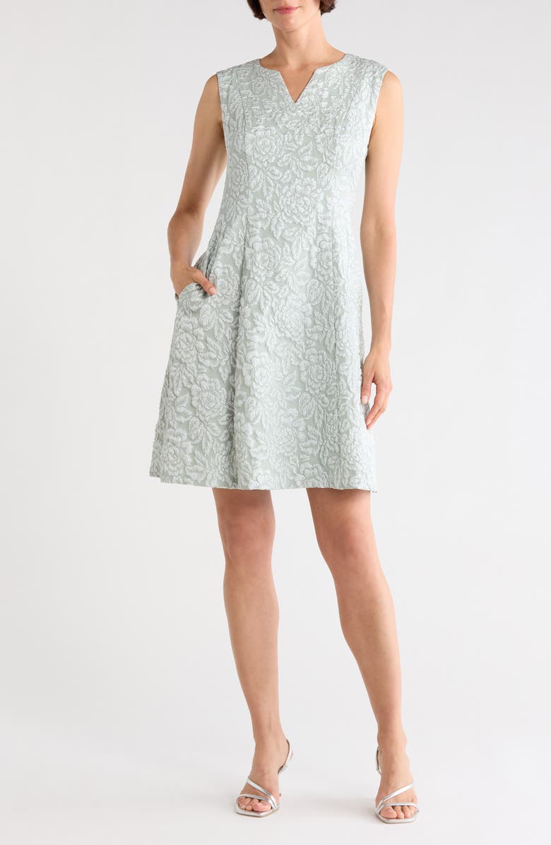 Connected Apparel Jacquard Babydoll Dress, Main, color,