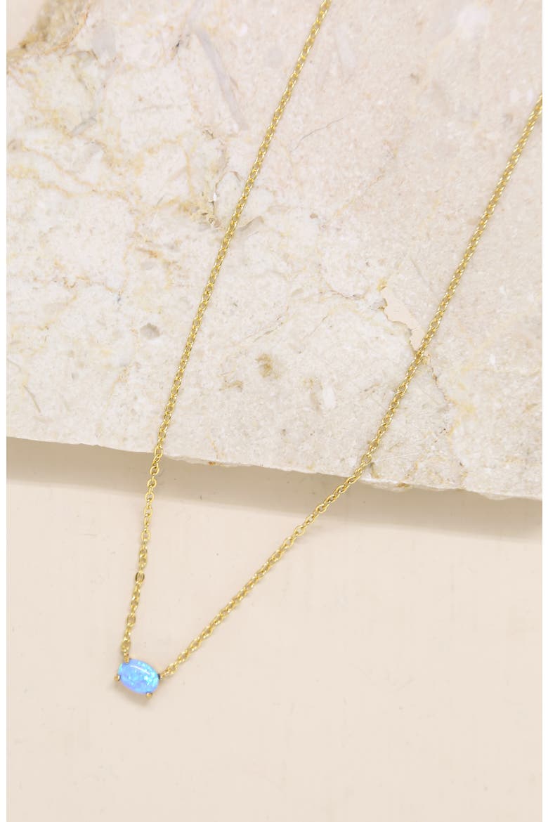 Blue Opal Pendant Necklace, Alternate, color, GOLD