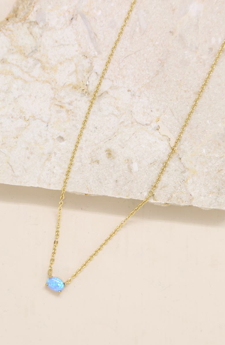 Ettika Blue Opal Pendant Necklace, Alternate, color,