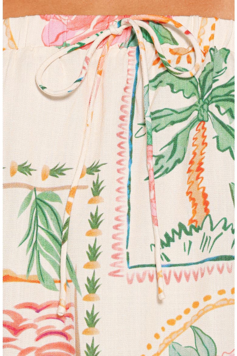 Narella Two-Piece Camisole & Shorts Set, Alternate, color, CREAM PALM PRINT