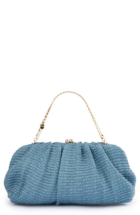 Queenie Woven Gathered Frame Clutch