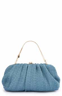 Olga Berg Queenie Woven Gathered Frame Clutch