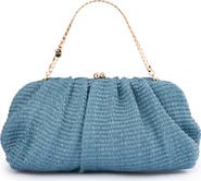 Olga Berg Queenie Woven Gathered Frame Clutch