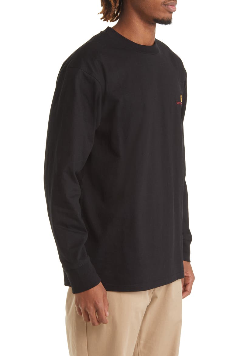 Long Sleeve Organic Cotton T-Shirt, Alternate, color, BLACK