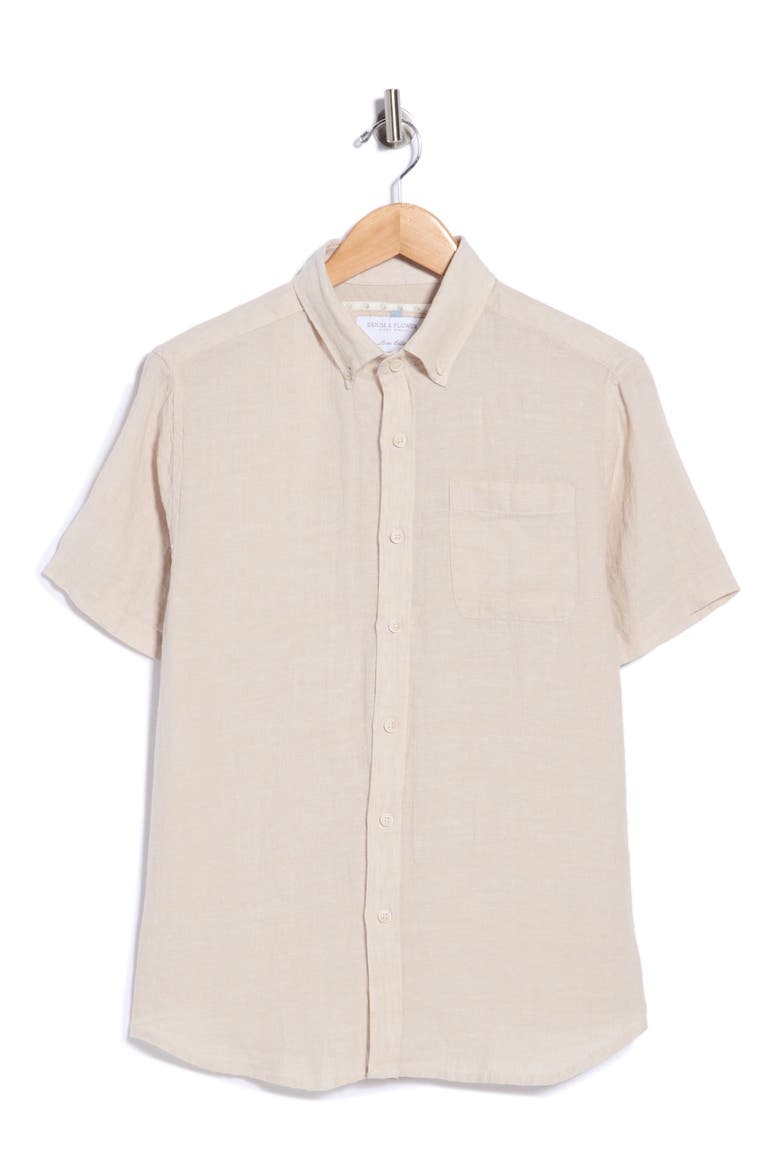 Shaker Linen Button-Down Shirt, Alternate, color, SHAKER BEIGE