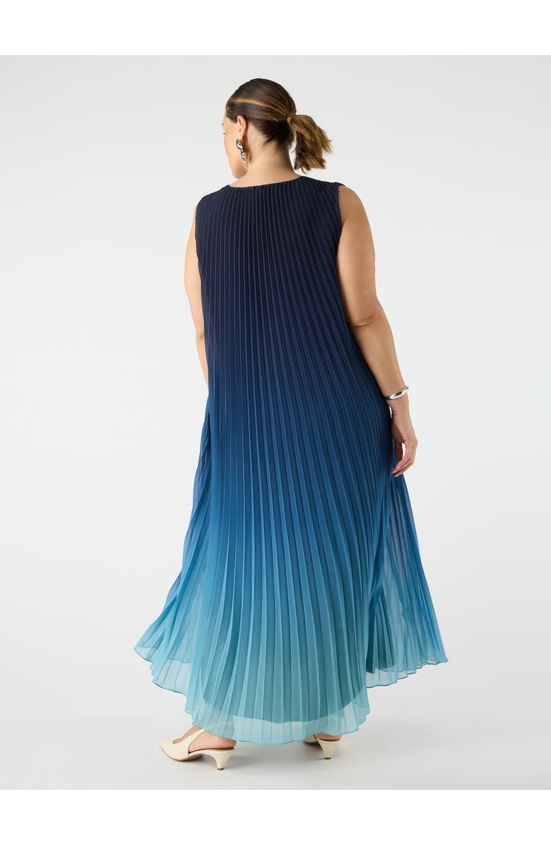 Live Unlimited Ombre Pleated V-Neck Dress, Alternate, color, 
