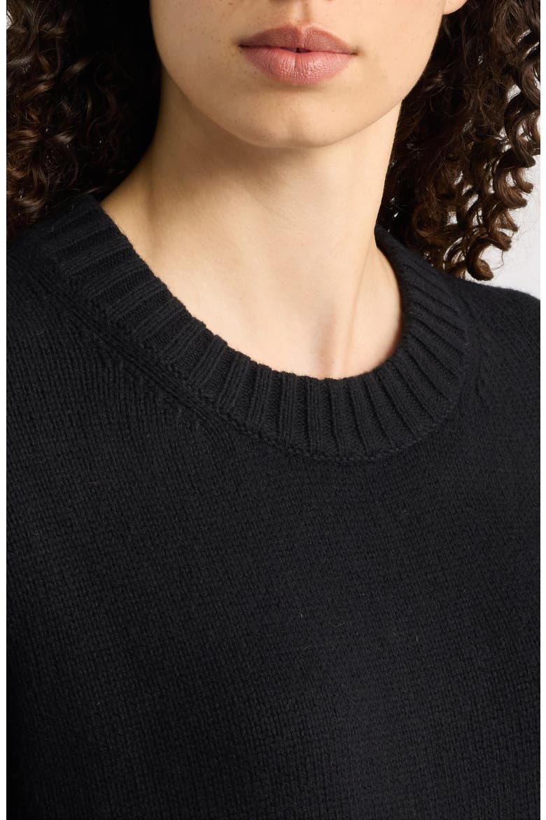 Organic Cotton & Recycled Cashmere Crewneck Sweater, Alternate, color, BLACK