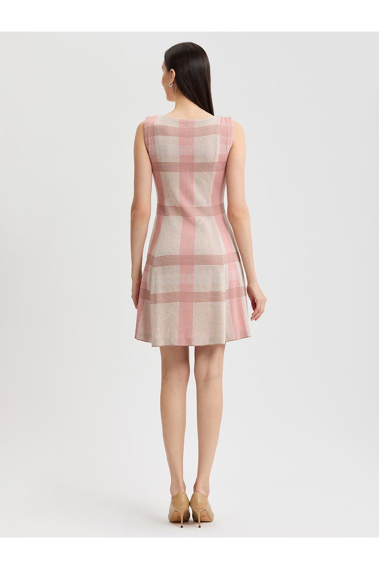 A-Line Multi Color Plaid Knit Dress, Alternate, color, HoneySuckle/Charmeuse/Ivory