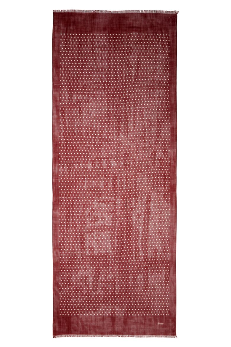Polka Dot Wool Scarf, Alternate, color, BROWN PRINT