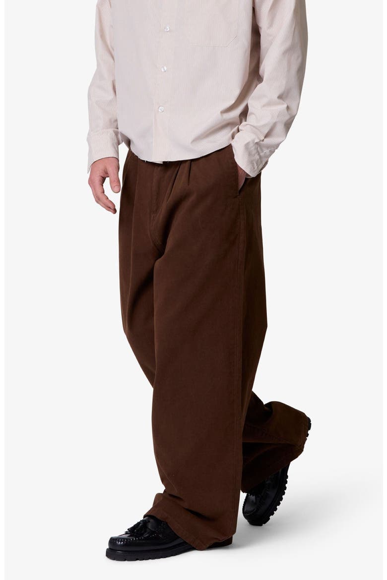 Cotton Twill Barrel Pants, Alternate, color, BROWN