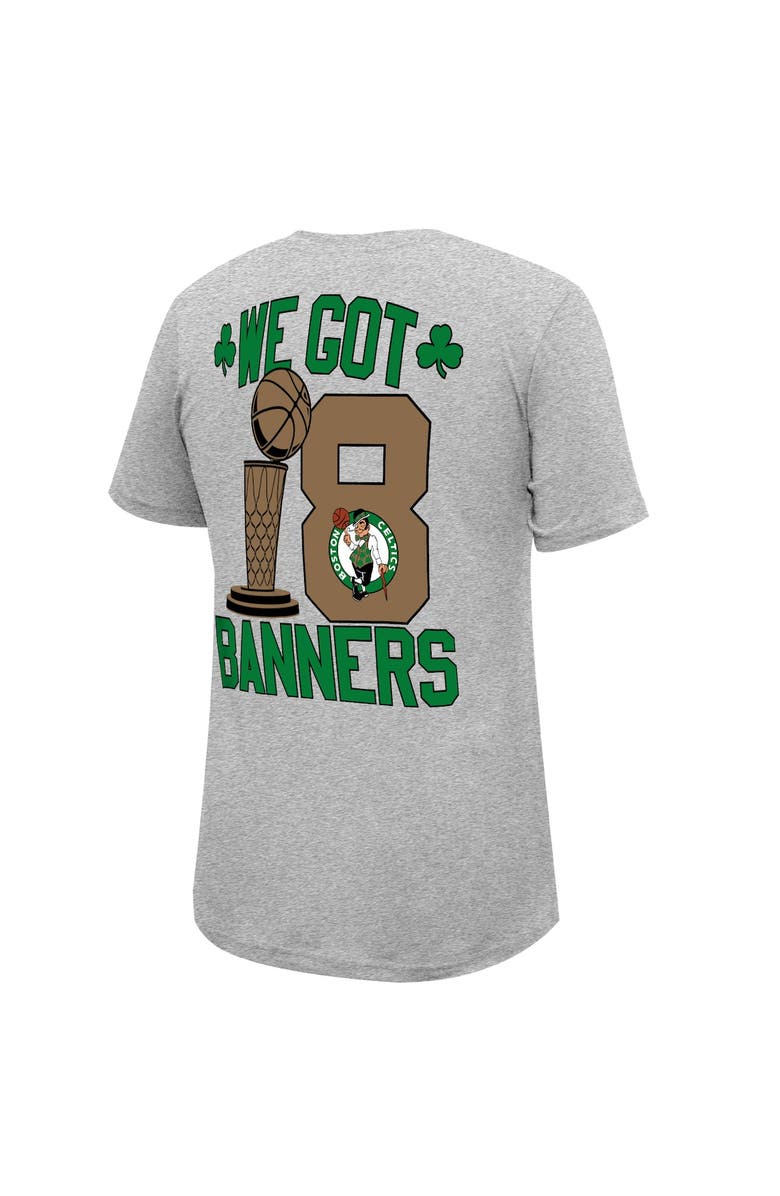 Stadium Essentials Men's Stadium Essentials Heather Gray Boston Celtics 18-Time NBA Finals Champions We Got 18 Banners T-Shirt, Alternate, color, 