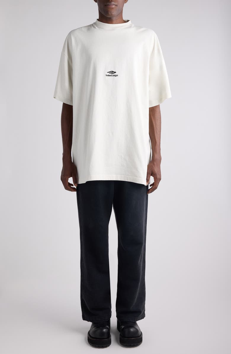 Balenciaga Masking Tape Logo Heavy Fleece Sweatpants, Alternate, color, 1041 Faded Washed Black