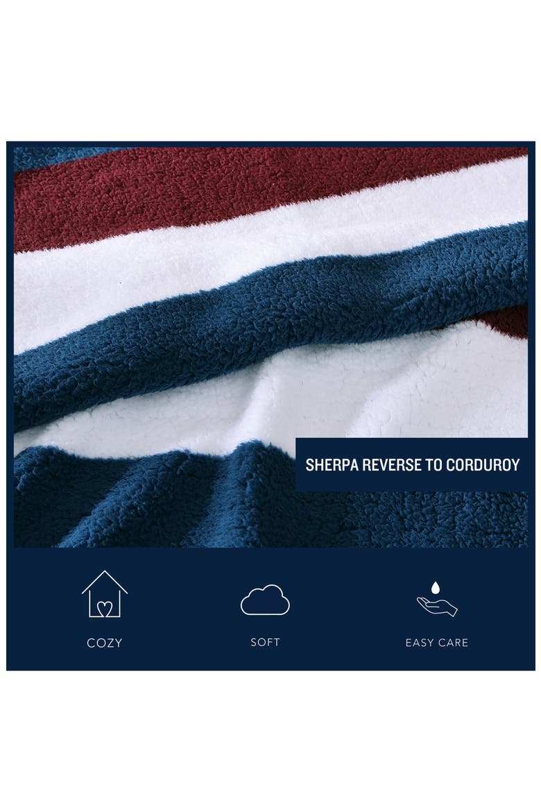 Wilton Reversible Throw Blanket, Alternate, color, NAVY