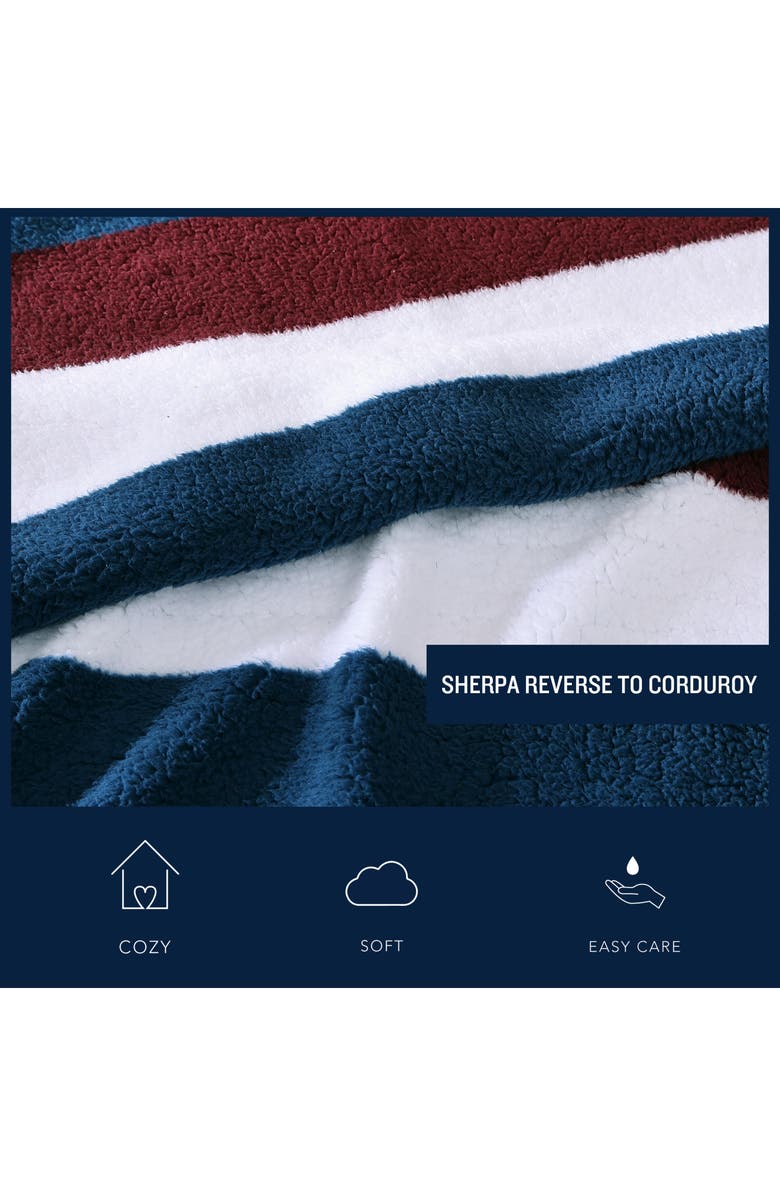 Nautica Wilton Reversible Throw Blanket, Alternate, color, Navy