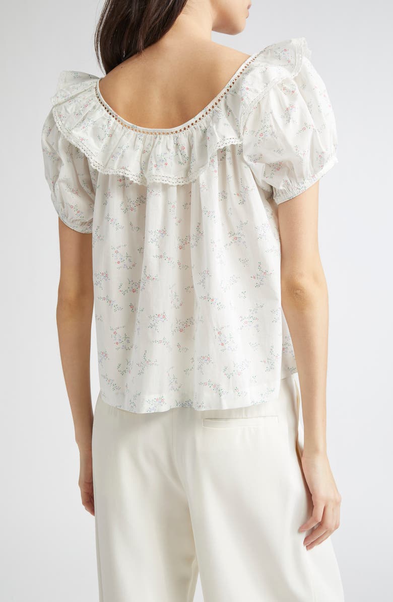 DÔEN Silvie Floral Puff Sleeve Organic Cotton, Alternate, color, Cottage Grove