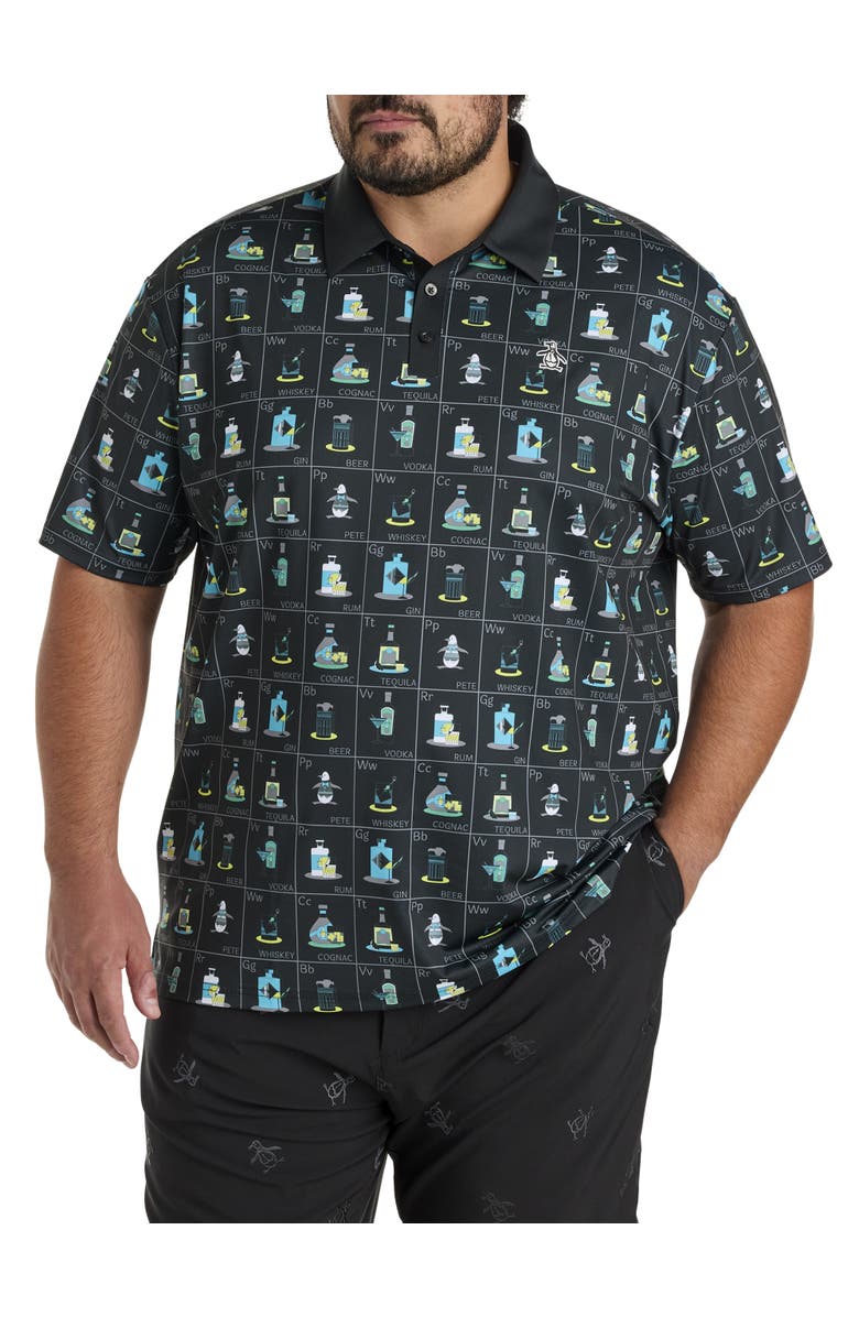 Original Penguin Drink Flashcards Polo Shirt, Alternate, color, Caviar