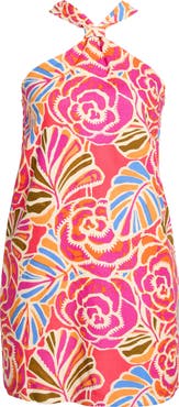 SUGARLIPS Nomi Floral Print Halter Minidress