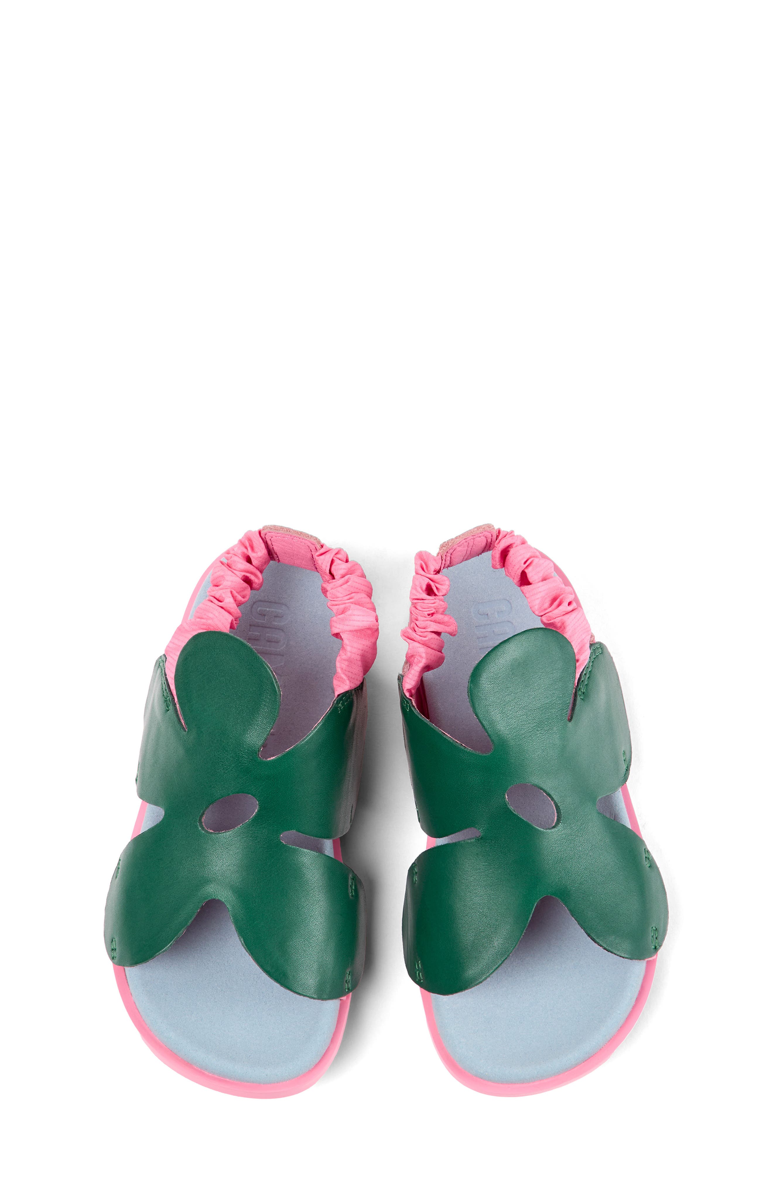Kids' Brutus Flower Slingback Sandal, Alternate, color, DARK GREEN
