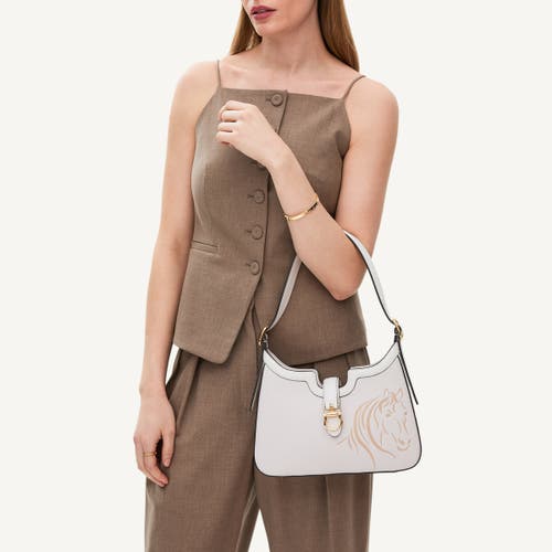 Radley Kentucky Derby Ss25 Medium Ziptop Shoulder Bag In Chalk