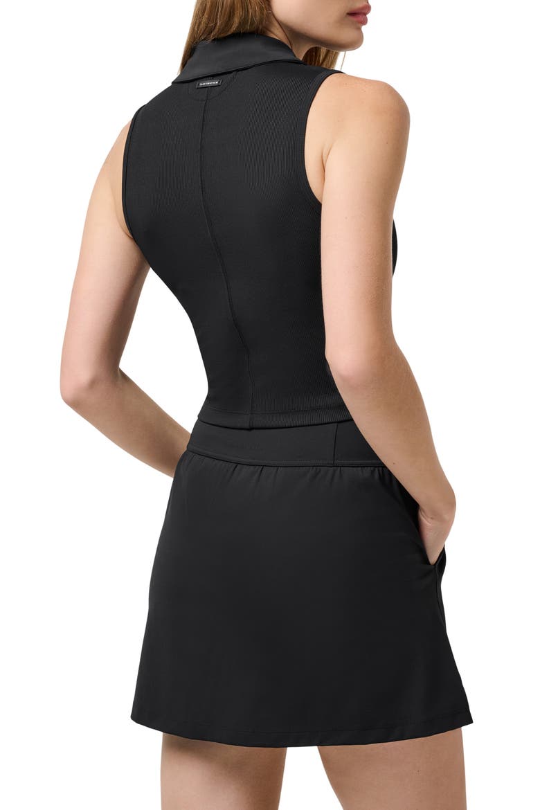 Moveknit Zip Crop Top, Alternate, color, BLACK