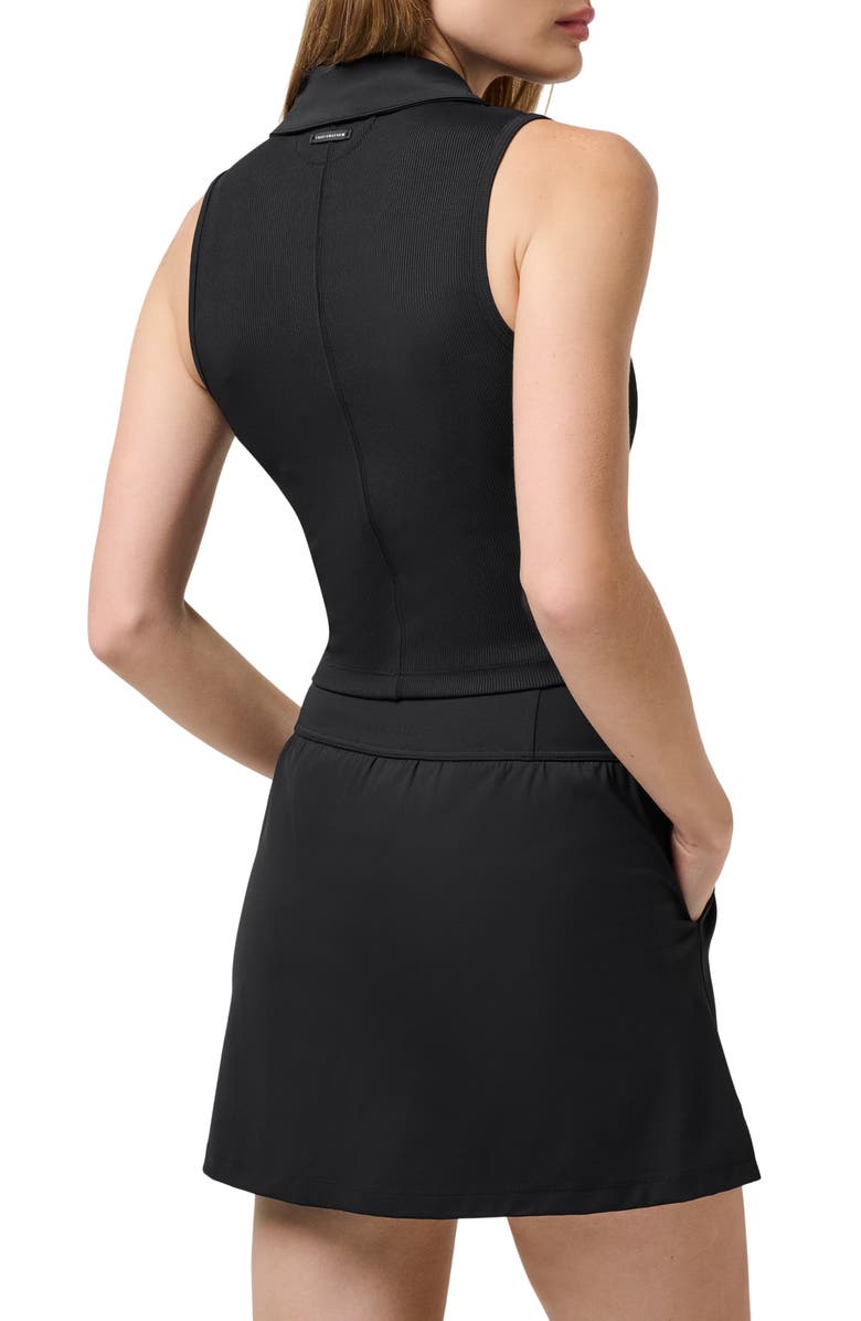 TravisMathew Moveknit Zip Crop Top, Alternate, color, Black