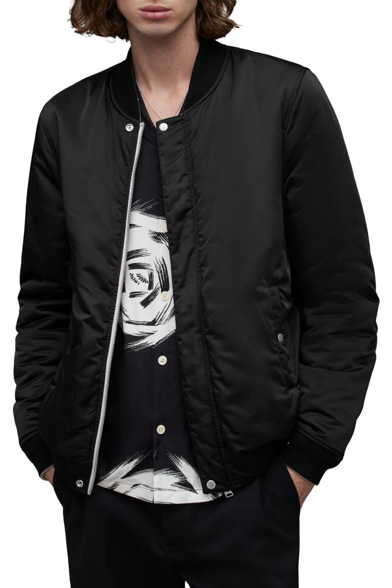 Eris Reversible Bomber Jacket, Main, color, SILVER/BLACK