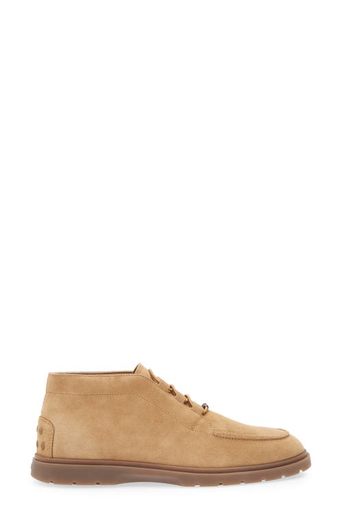 Tod's Apron Toe Suede Chukka Boot In Brown