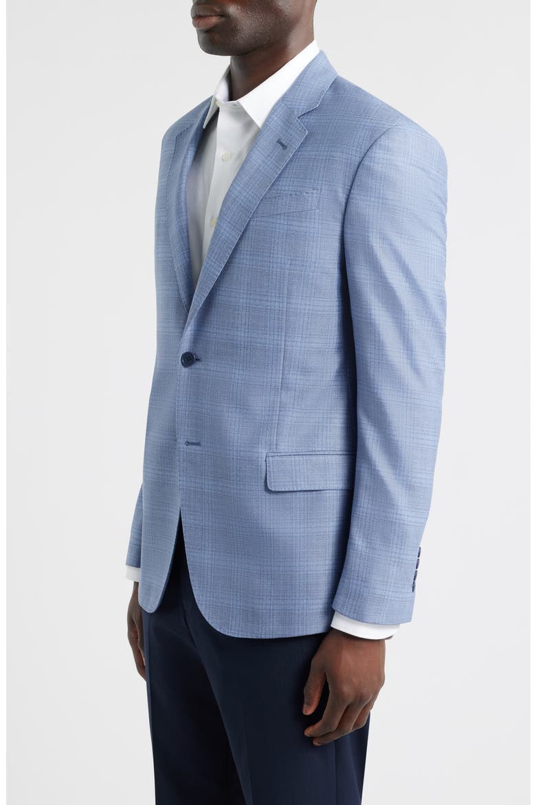 Pale Blue Check Virgin Wool Sport Coat, Alternate, color, LIGHT BLUE