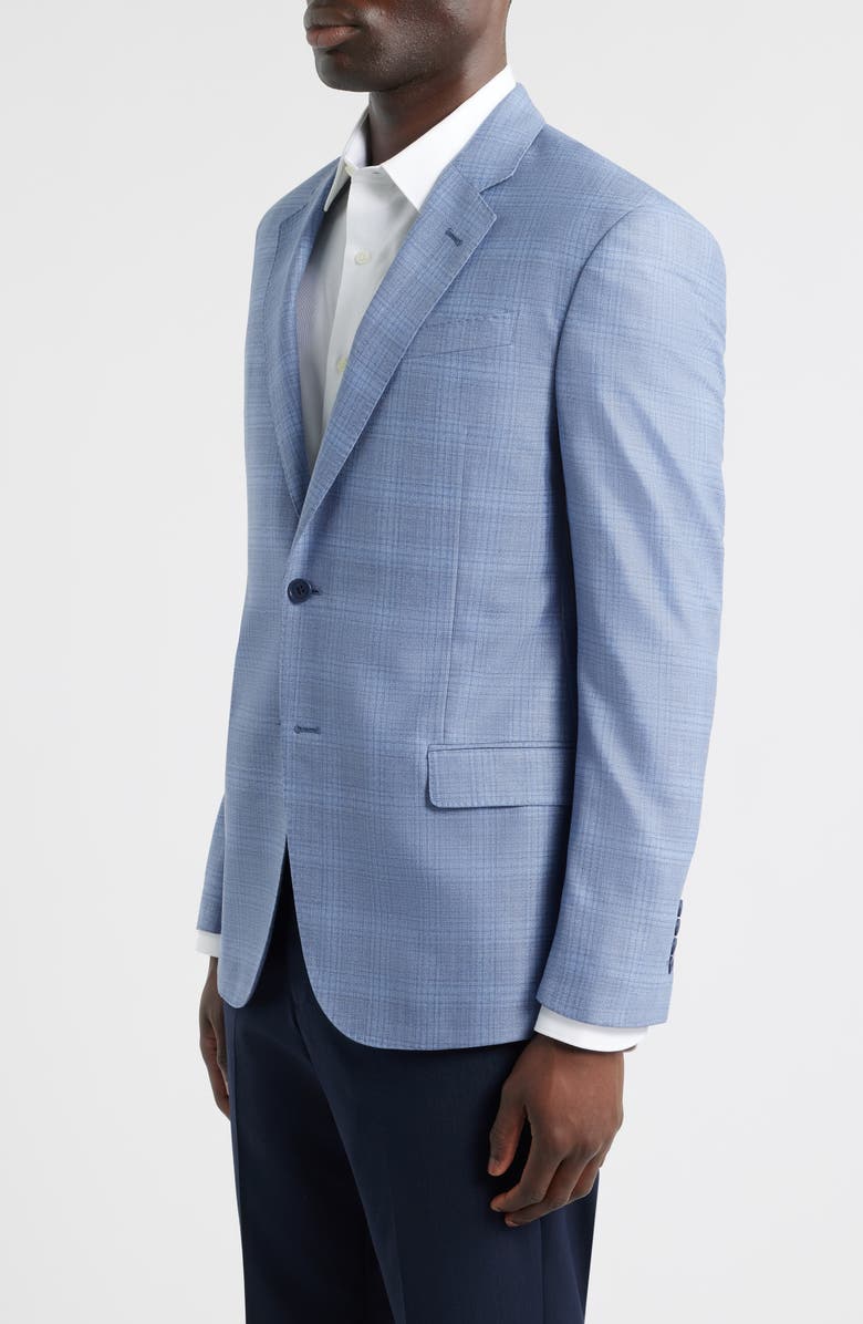 Emporio Armani Pale Blue Check Virgin Wool Sport Coat, Alternate, color, Light Blue