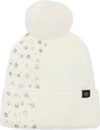 Nanette Lepore Studded Faux Fur Pom Beanie